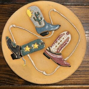 Eloise Studio Montana Handmade Pottery Trivet Cowboy Boot Western Kitchen Decor